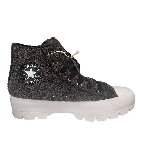 Converse All Star High Top Sherpa Platform Lugged Cozy Women’s Gray Size 8 - Picture 1 of 8